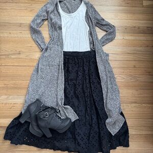 Nine West Elegant Black Lace Skirt